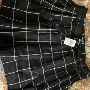 Hot Topic Black and White Checkered A-Line Skirt